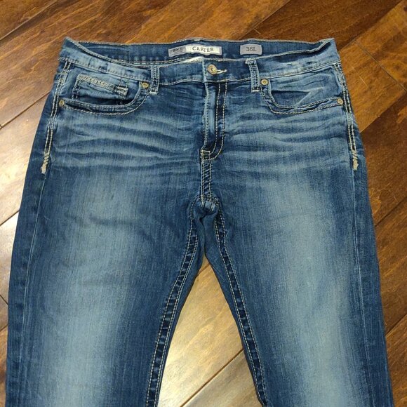 BKE Carter Straight Leg Distressed Denim Jeans Men's 36L - Picture 2 of 6